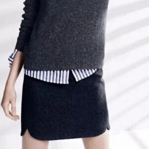 J.crew Shirttail Teal Wool  Blend Mini Skirt